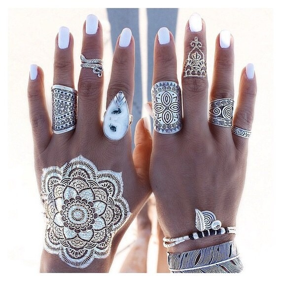 Temporary Metallic Hand Art